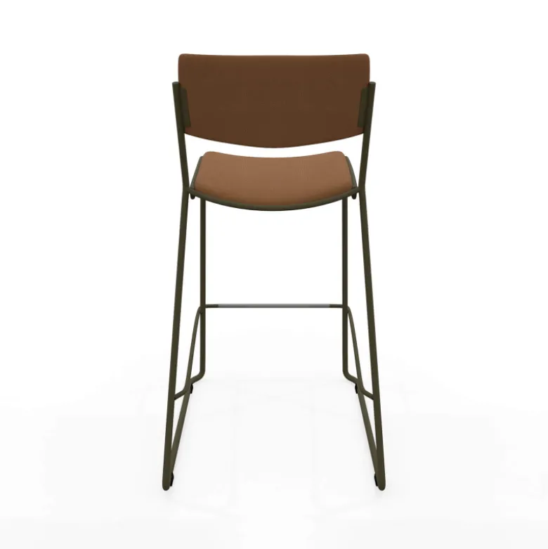 Zoom Tabouret snack moderne en simili avec pieds en traîneau